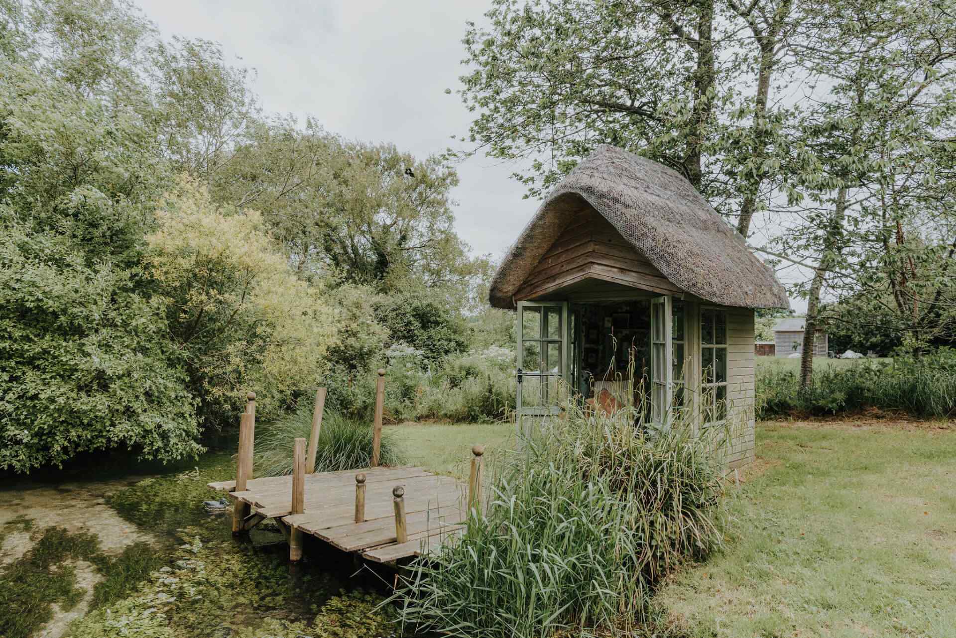 Thatched summer house on the river photoshoot and filming location