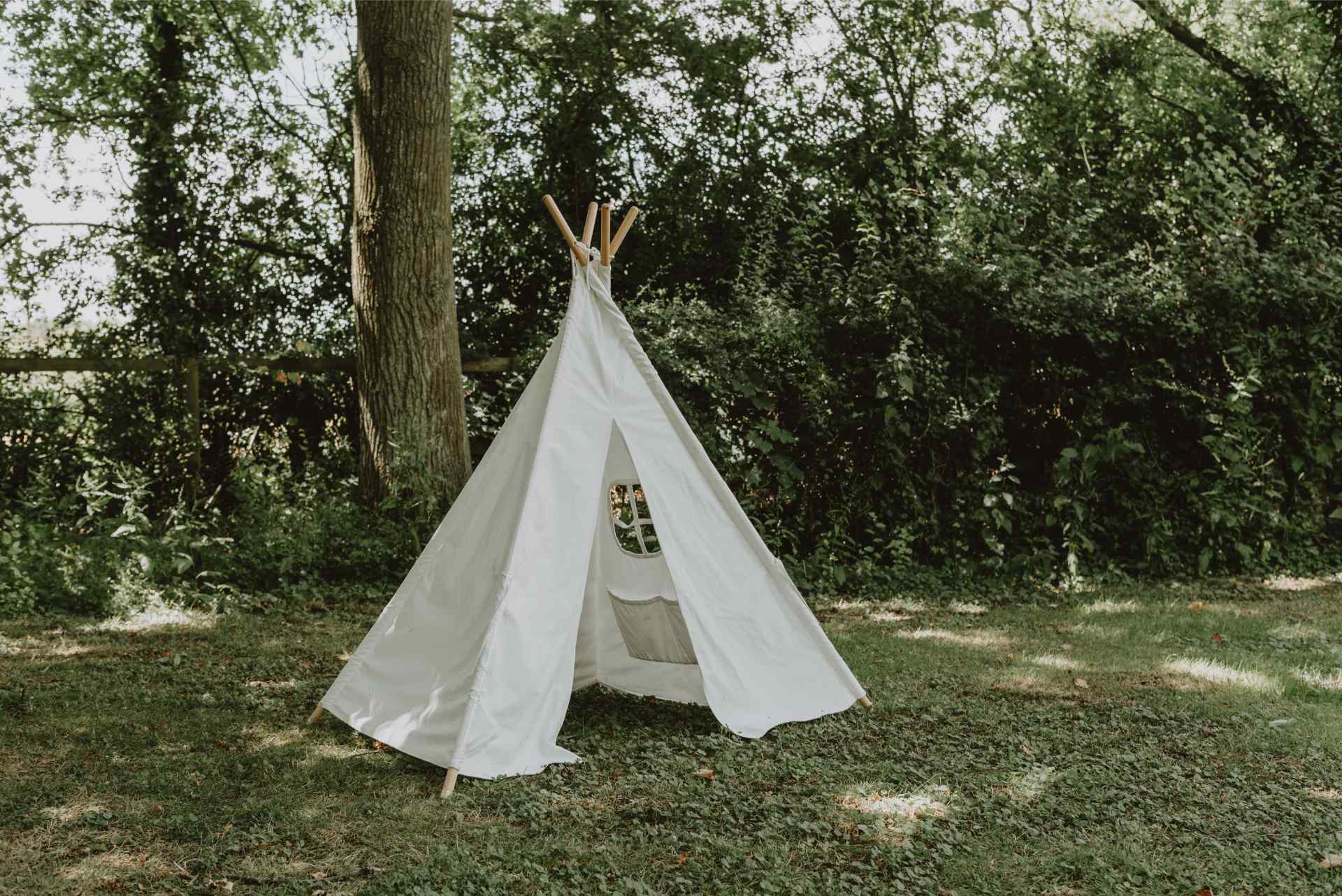 Children's tipi in beautiful gardens photoshoot and filming location